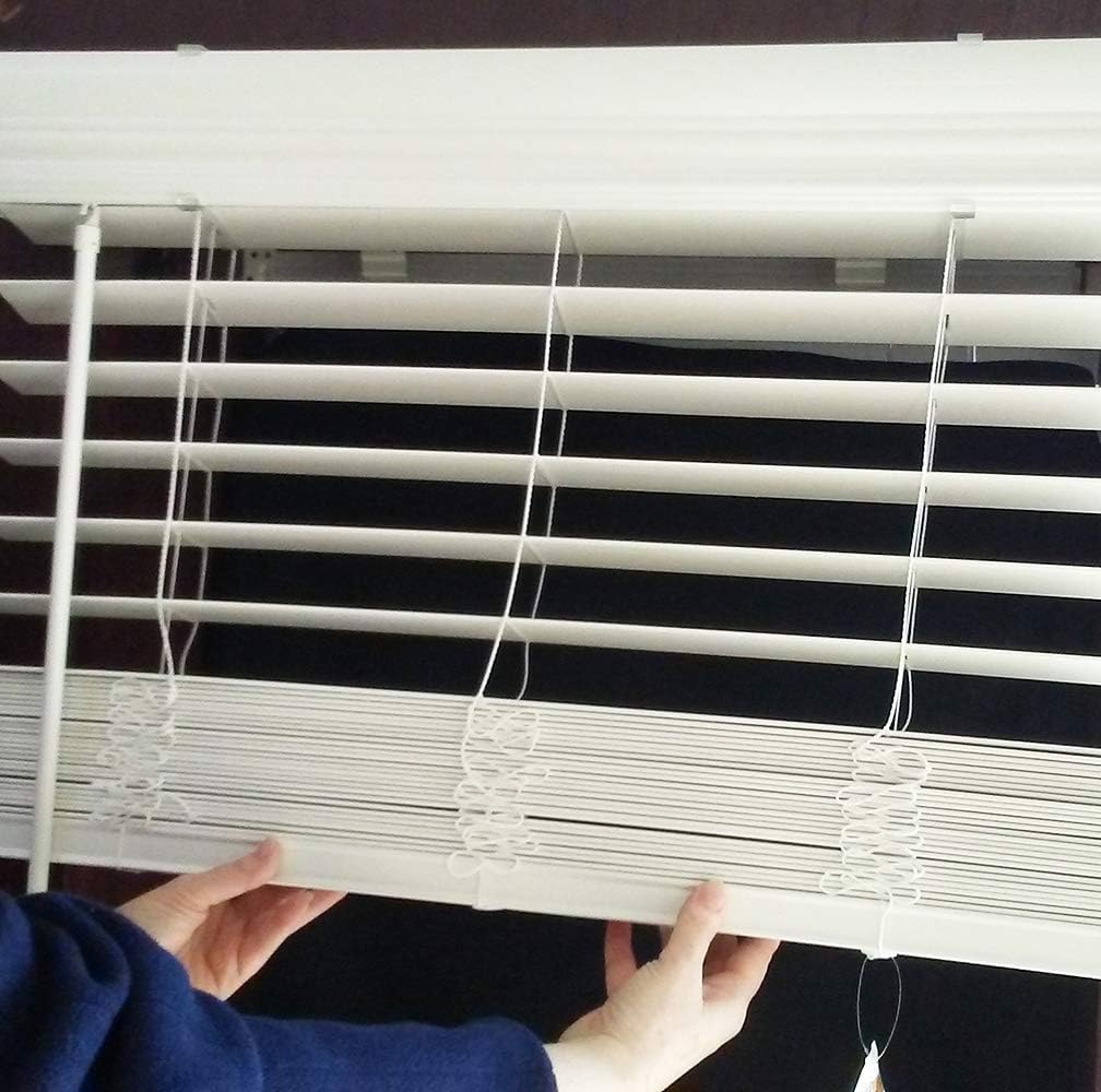 US Window And Floor 2" Faux Wood 21.75" W x 48" H, Inside Mount Cordless Window Blinds, 21.75 x 48, Smooth White,CLF0102160480