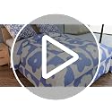 Castle Fairy King Size Bedding Comforter Set Multi 05 — Blue Cream Floral Plaid, 2 Pillowcases