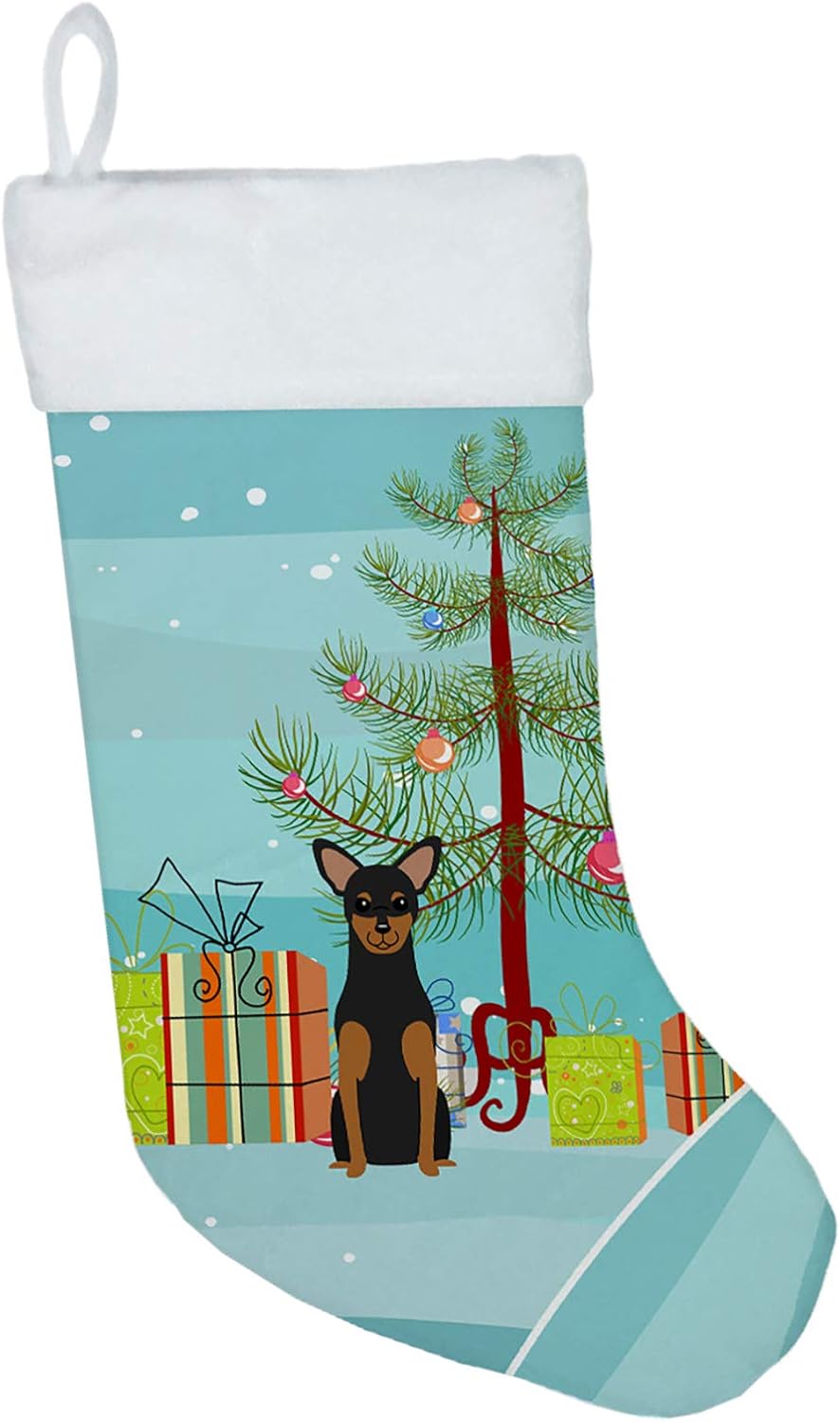 Merry Christmas Tree Dogue de Bordeaux Stocking - Festive Fireplace Decor for Holidays
