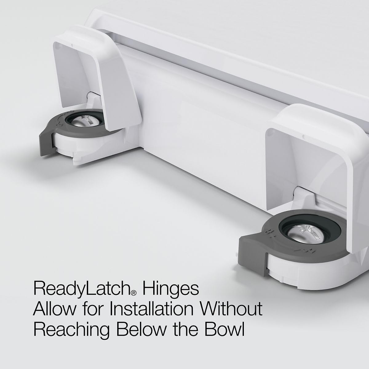 KOHLER K-27332-0 Glissade ReadyLatch Quiet Close Round Toilet Seat, White, Grip-Tight Hardware, Quiet Close Lid Prevents Slamming