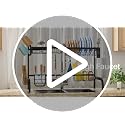 Over The Sink Dish Drying Rack Black - Adjustable 25.5-33.5 Inches, 2-Tier Kitchen Organizer