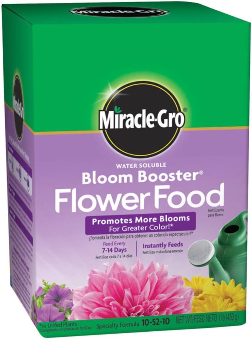 Miracle-Gro Water Soluble Bloom Booster Flower Food - 1 Pound, 10-52-10 Formula