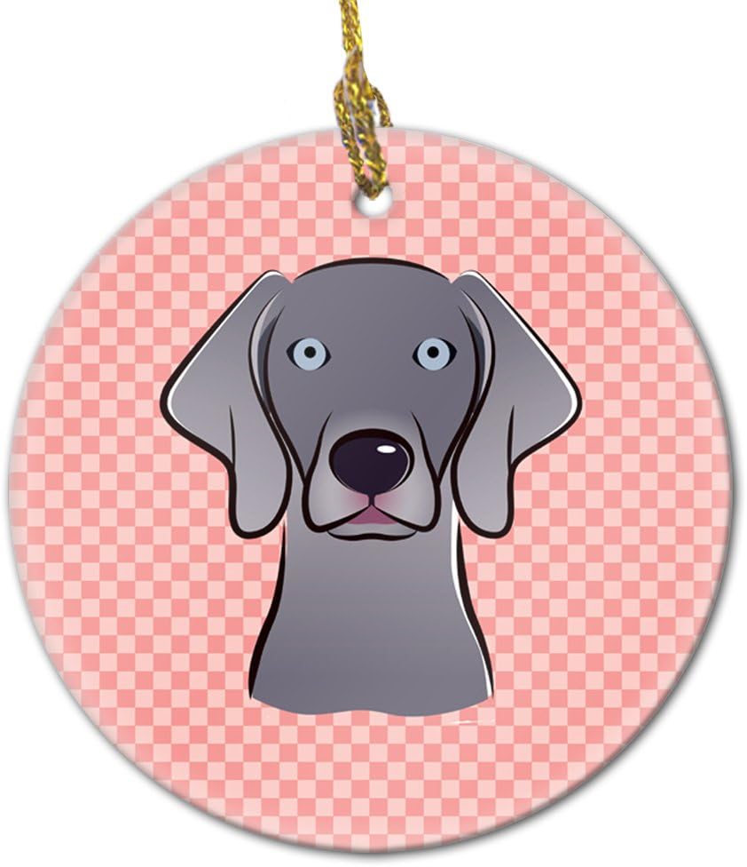 Blue Wire Haired Fox Terrier Ceramic Ornament - Checkerboard Christmas Tree Decoration, 3 in