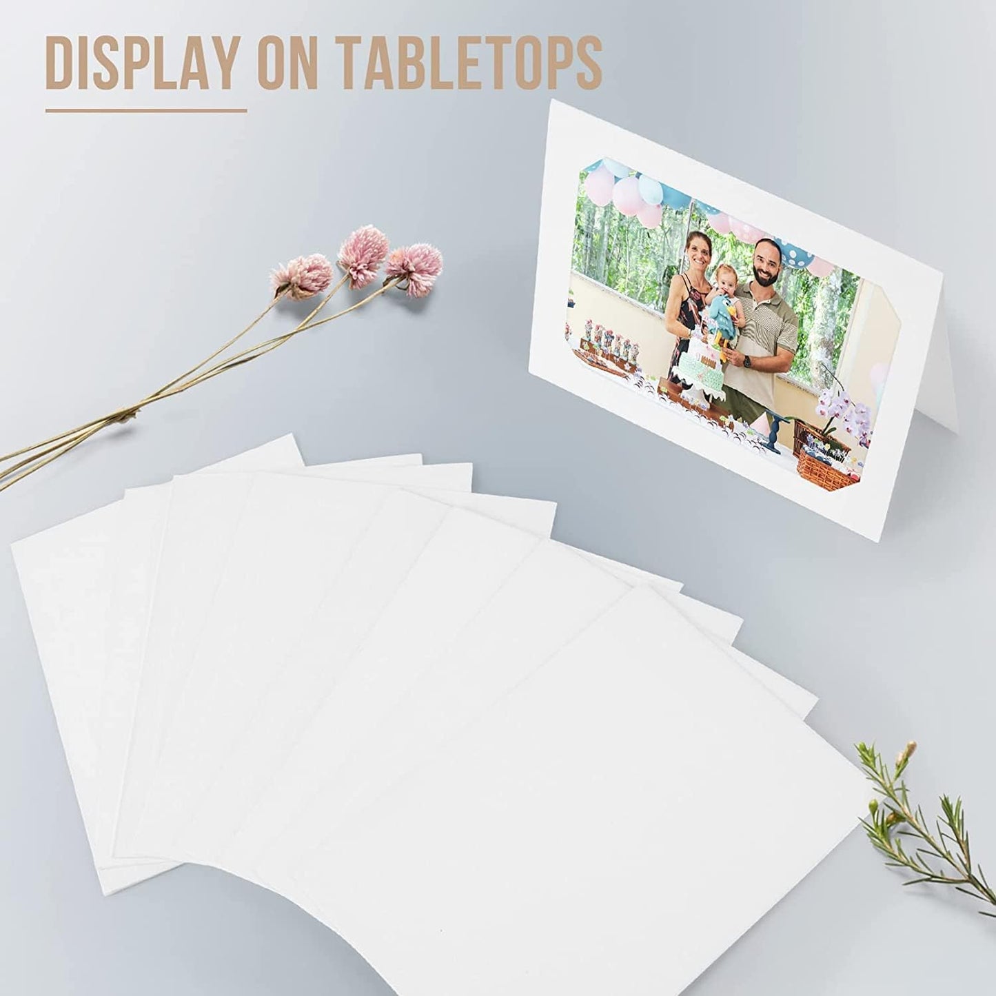 Pack of 25 Ivory Photo Folders - 6x8 & 8x10 Cardboard Frames for Graduation, Weddings & Events