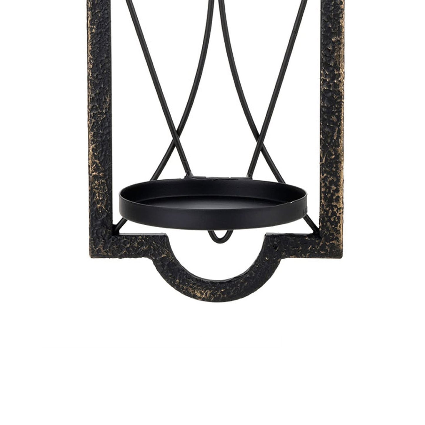 Candle Sconce(Set of 2),Metal Wall Decorations,Rustic Home Decor,Wall Candle Sconces,Gold Black Wall Sconces