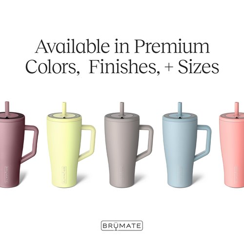 BrüMate Era 40 oz Tumbler with Handle and Straw | 100% Leakproof Insulated Water Bottle Tumbler with Lid and Flexible SoftSip Straw | Made of Stainless Steel | Cup Holder Friendly | 40oz (Blue Agave)
