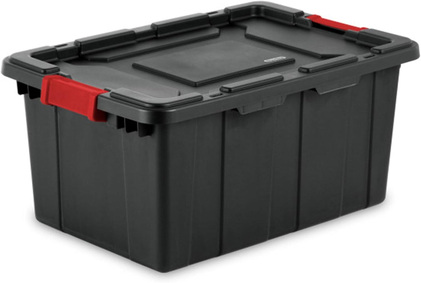 Sterilite 6-Pack Industrial Tote - Heavy-Duty 15 Gallon Plastic Storage Bins with Lids | Black Organizing Solution