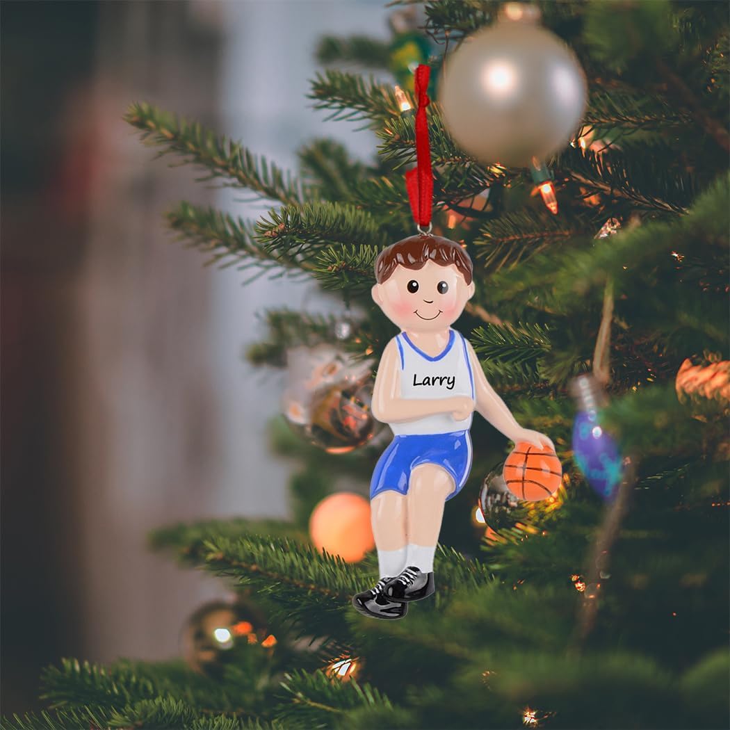 Custom Personalized Basketball Ornament for Boys - Unique Christmas Tree Decor for Sports Fans