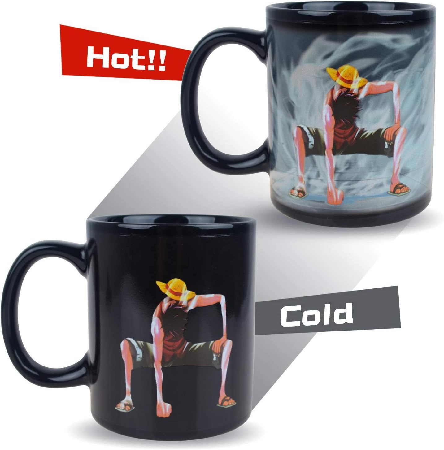 Heat-Sensitive One Piece Luffy Coffee Mug - Reactive Ceramic Cup for Fans