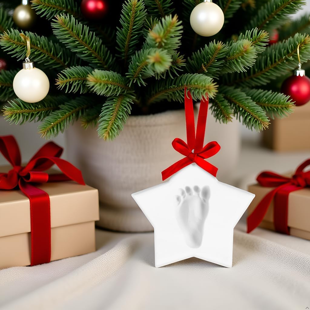 Christmas Baby Handprint Ornament Kit - DIY Keepsake Bauble with Paint for Newborns