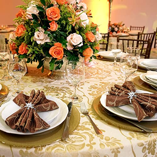 6 Pcs Remerry Christmas Snowflake Napkin Ring Set with Rhinestones - Holiday Table Decor