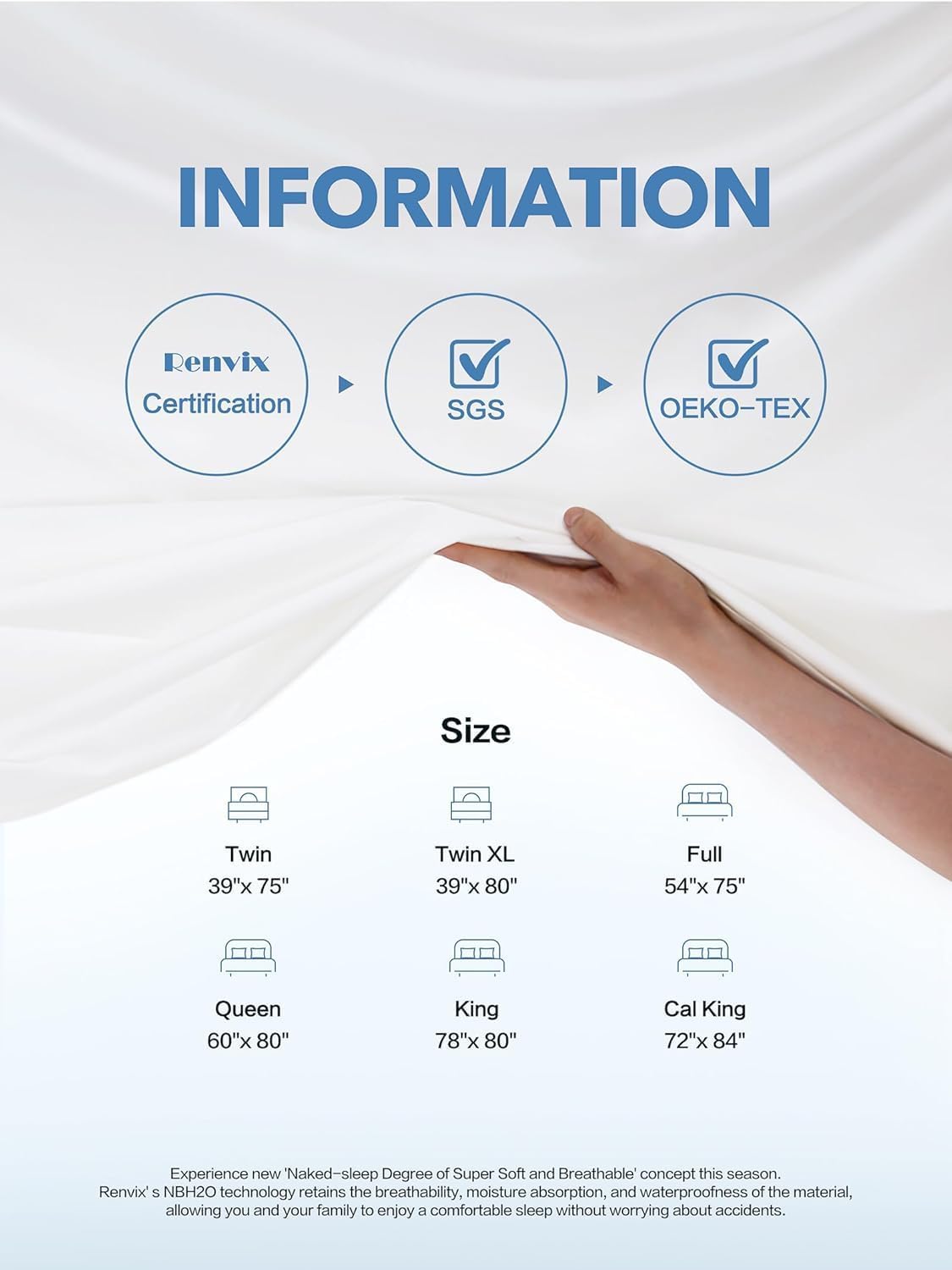 Queen Waterproof Mattress Protector - Premium Bamboo Viscose, Ultra Soft & Breathable, Fits 8"-21" Deep Pocket