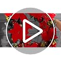 Crowye 24'' Christmas Cemetery Wreath with Stand - Poinsettia Decoration
