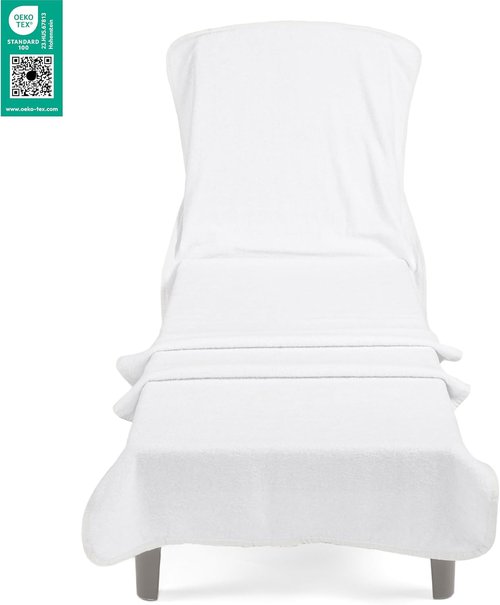 Cotton Paradise Lounge Chair Towel - 32x86 Inch Pool & Beach Towel with Pocket | White, 1 Piece