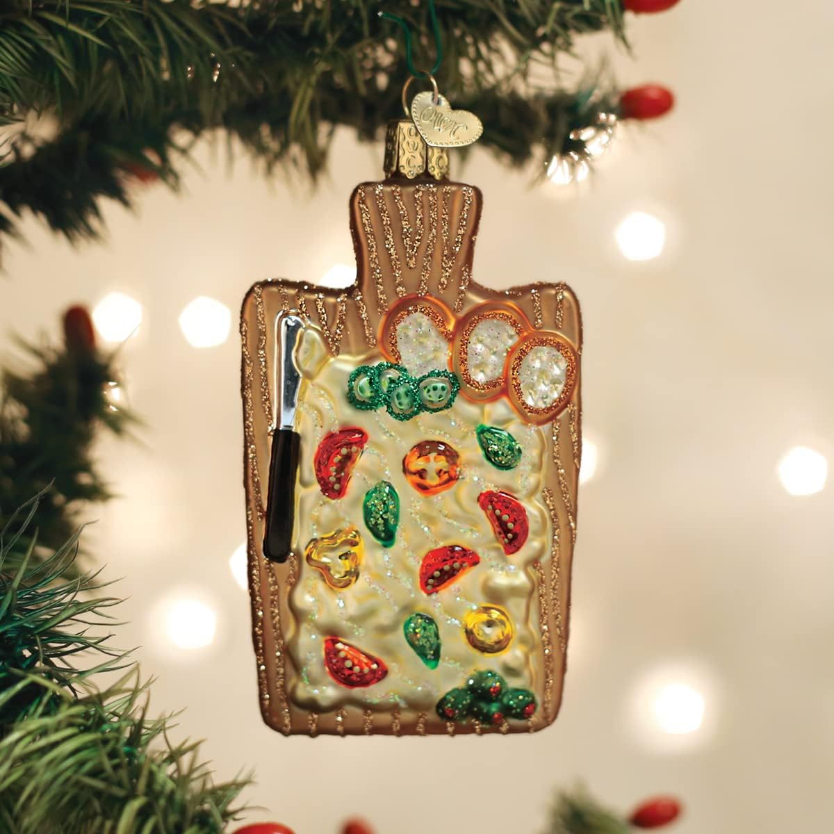 Handcrafted Glass Cheese Wedge Ornament - Unique Christmas Tree Decoration