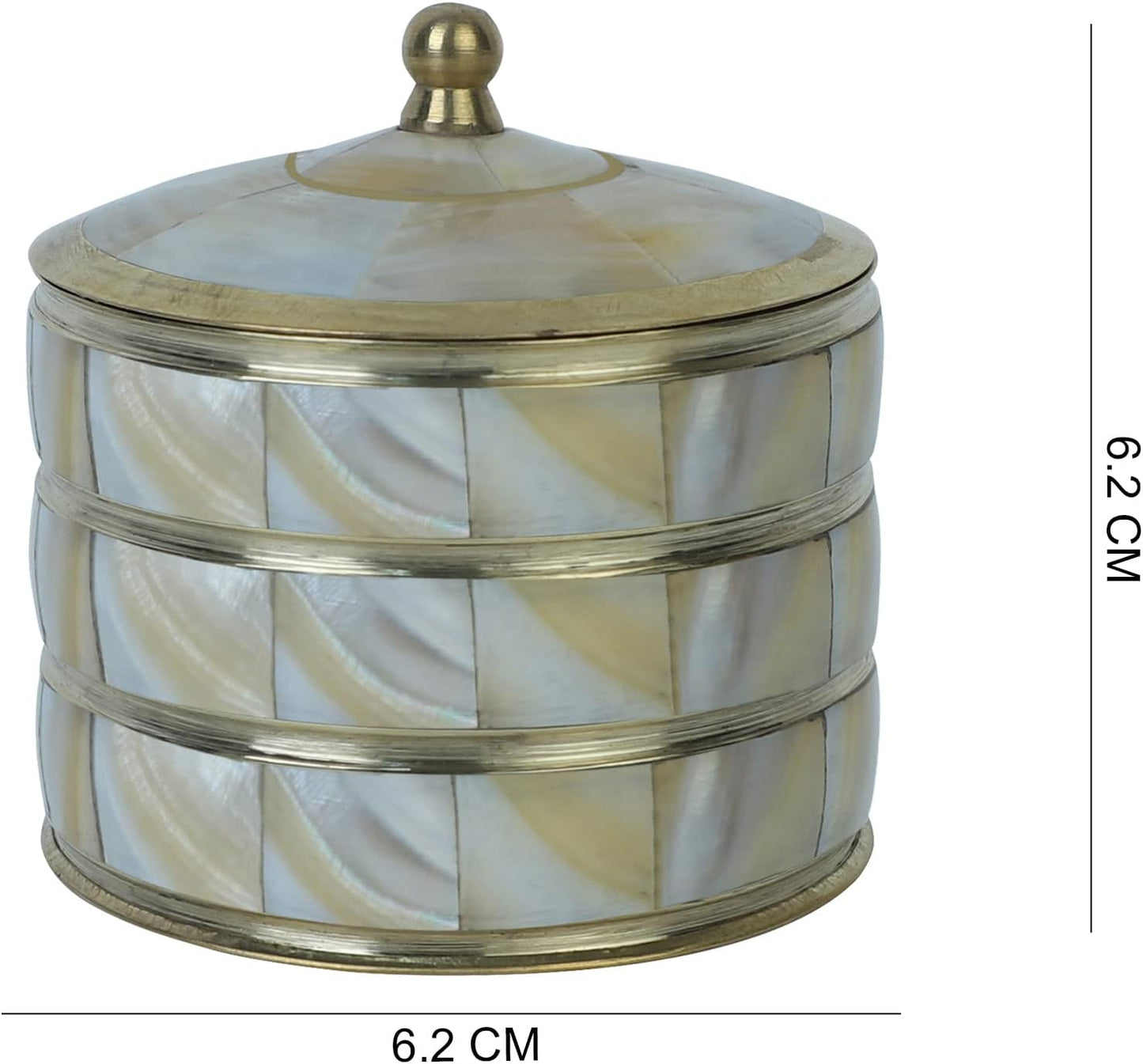 Decorative Jewelry Trinket Box Unique Gift For Home Décor Antique Metal Case with Mother of Pearl Sindoor Box/Coin Box (All Set Black)