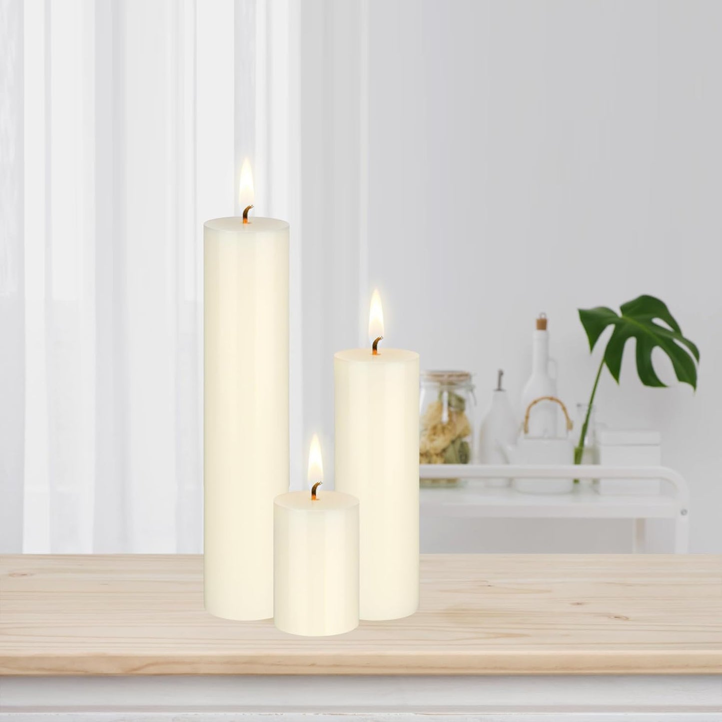 Unscented Black Pillar Candle - 2x6 Inch Hand Poured Premium Wax for Home Décor & Events