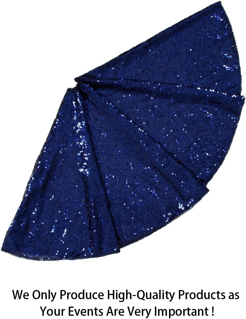 48-Inch Silver Sequin Christmas Tree Skirt - Reusable Holiday Decor for Festive Parties