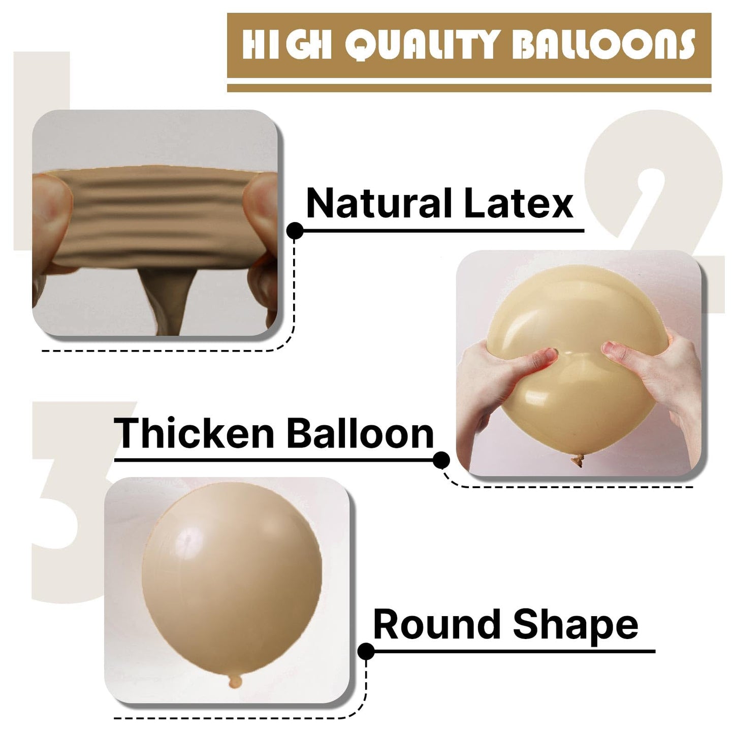 PartyWoo Cream Balloons 50 pcs 12 Inch Beige Ivory Nude Neutral Boho Fall Latex Helium Balloons for Wedding Graduation Birthday Boy Baby Shower Cowgirl Jungle Theme Party Decorations Brown-F56