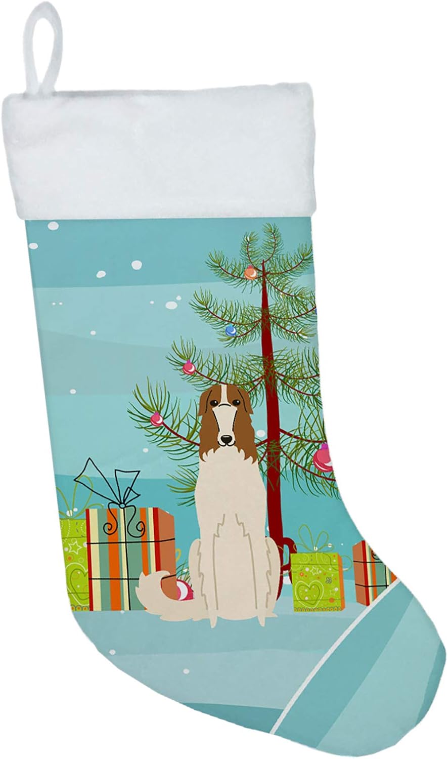Merry Christmas Tree Dogue de Bordeaux Stocking - Festive Fireplace Decor for Holidays