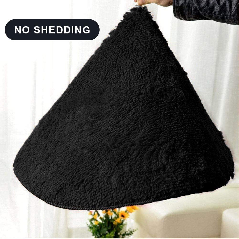 Merelax Soft Shaggy Area Rug - Non-Slip Plush Fluffy Carpet for Bedroom & Living Room | 2x3 Feet, Black