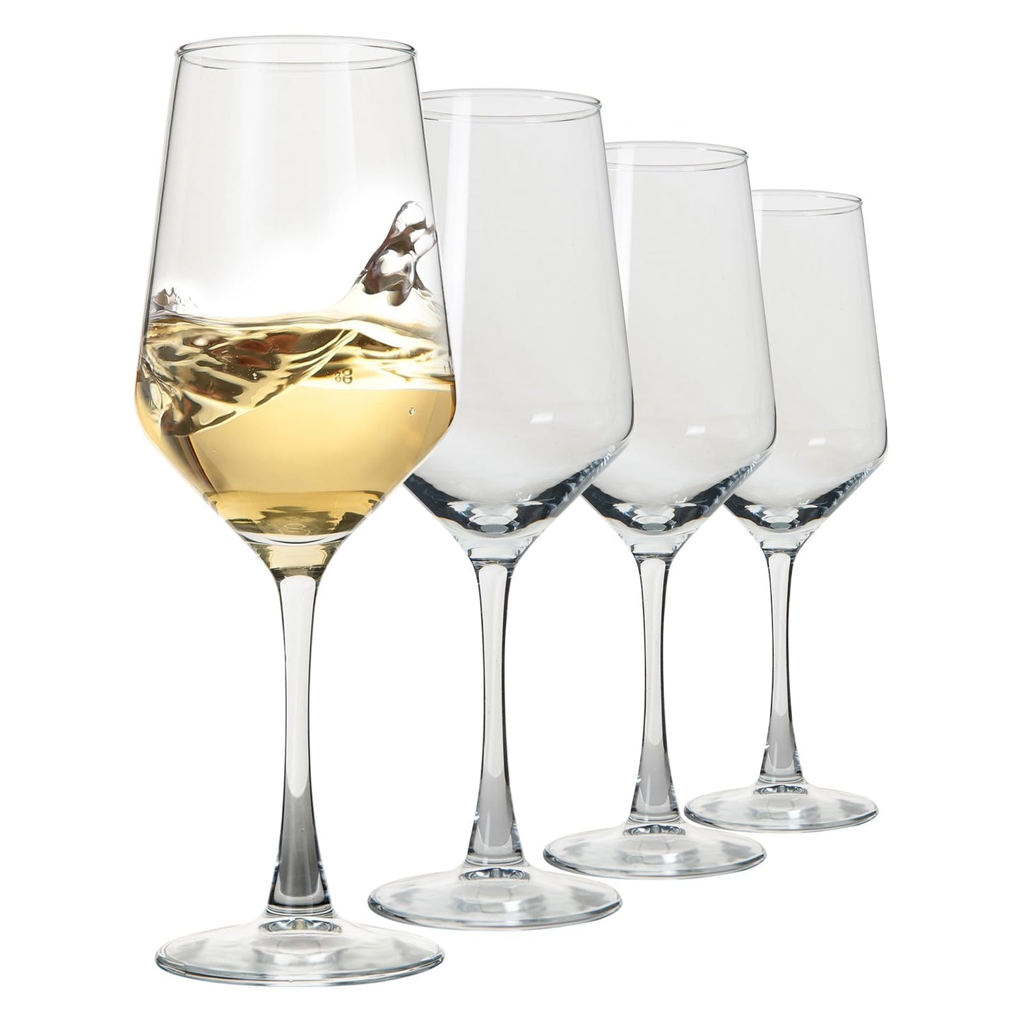 MRZIKPO Wine Glasses Set of 4,13.5 oz/400ml Clear Red/White,Wine Glasses for Party, Wedding and Home,Premium Glasses Hand Blown,Long Stem,Daily Use.