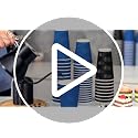 Blue 12 oz Disposable Coffee Cups with Lids - 100 Pack