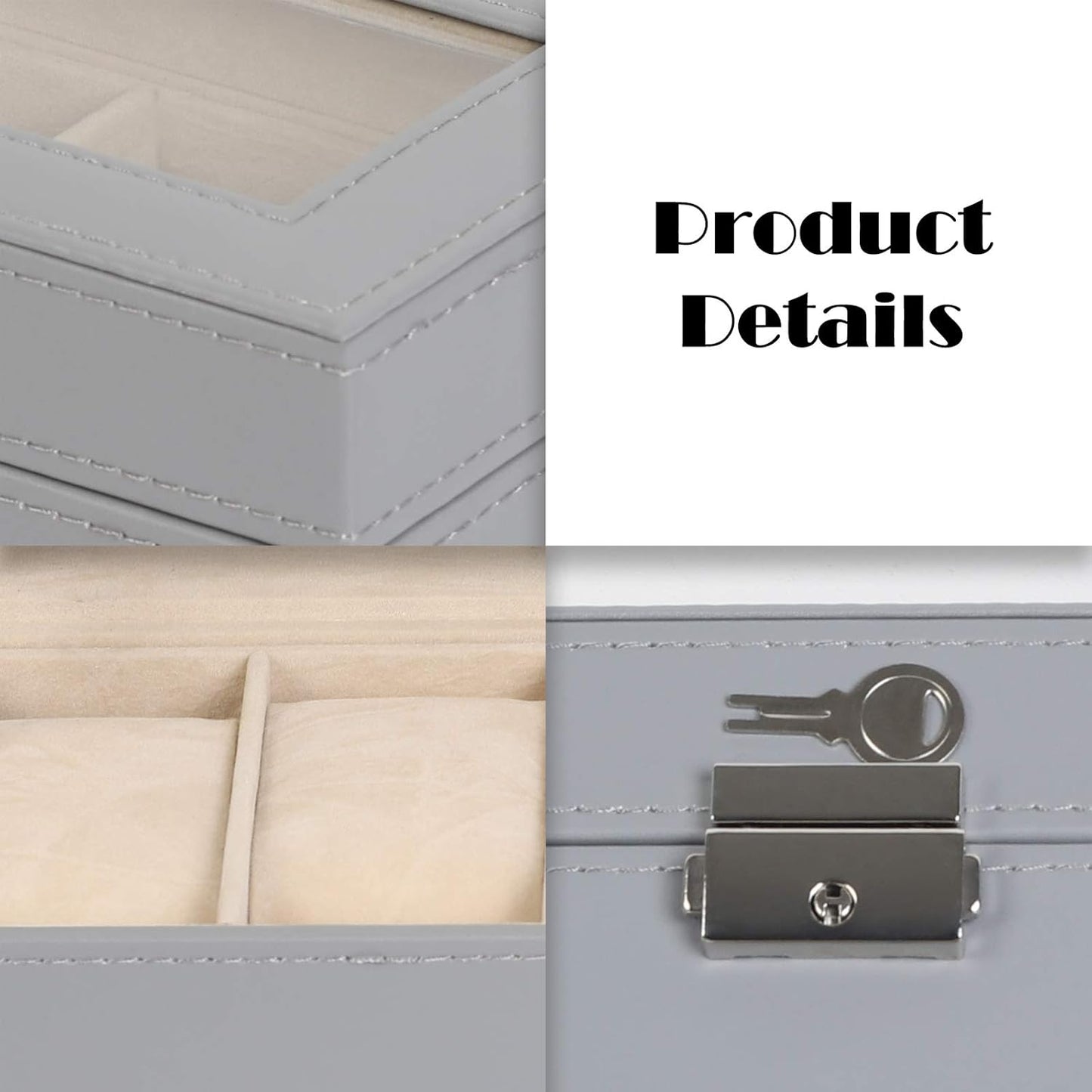 Men's Black 6-Slot Watch Box Organizer | Elegant Display & Storage Case