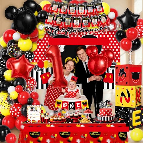 First Birthday Party Decorations Kit for Baby Boys Girls - Balloons Banners & Cake Topper