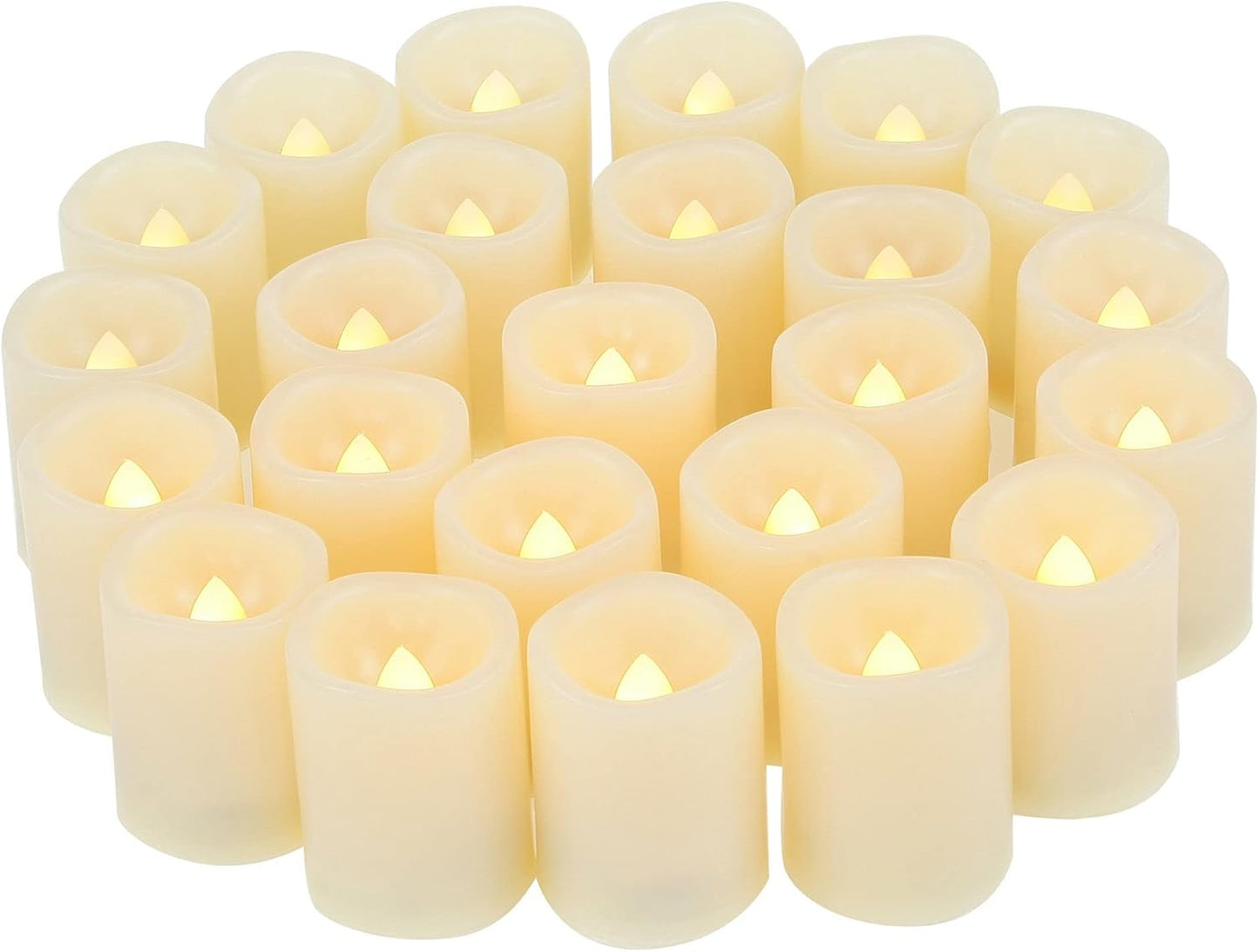12 PCS LED Flameless Votive Candles - Long-Lasting Battery Operated with 120+ Hours Life