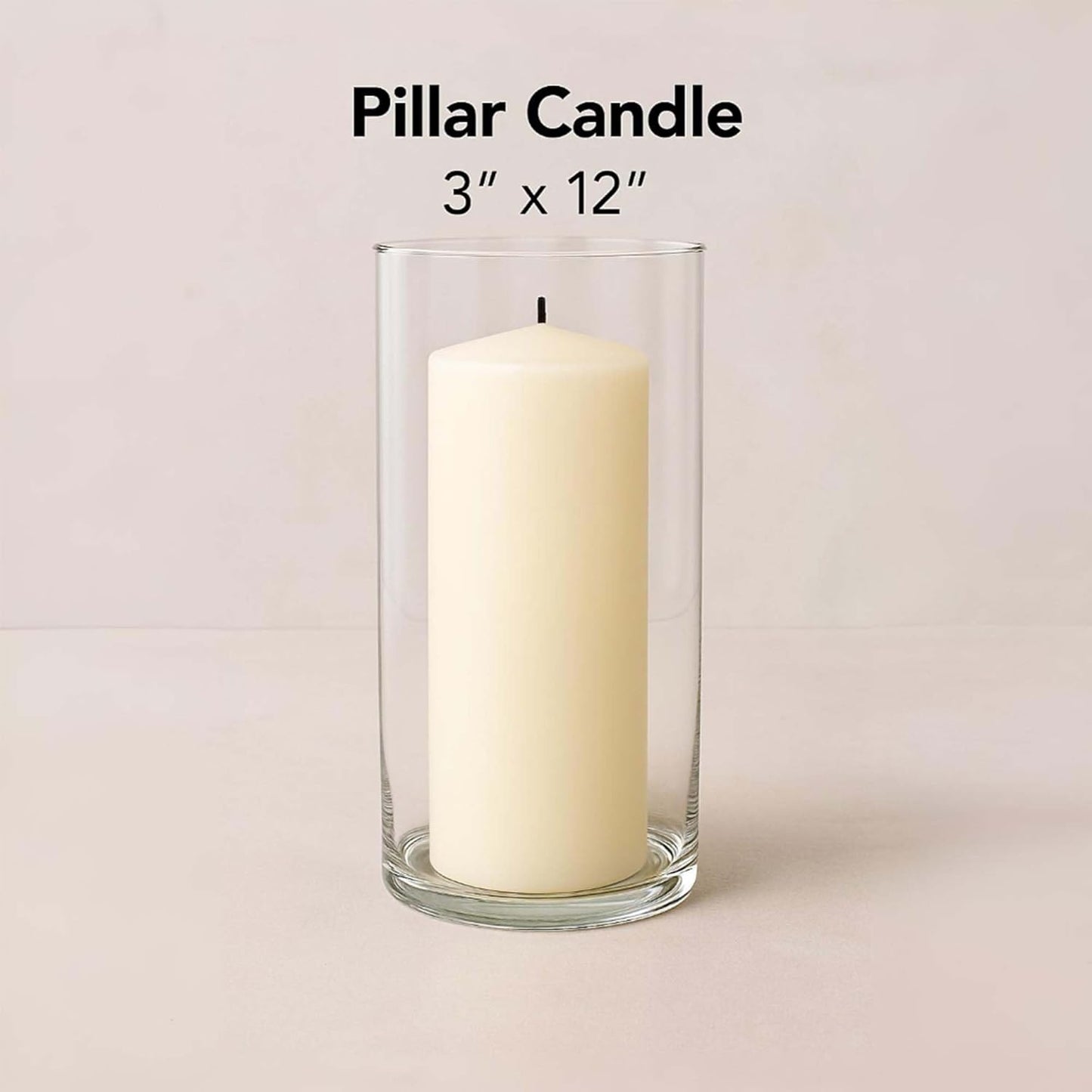Clear Tall Glass Cylinder Vase 16” | Elegant Flower Centerpiece & Candle Holder