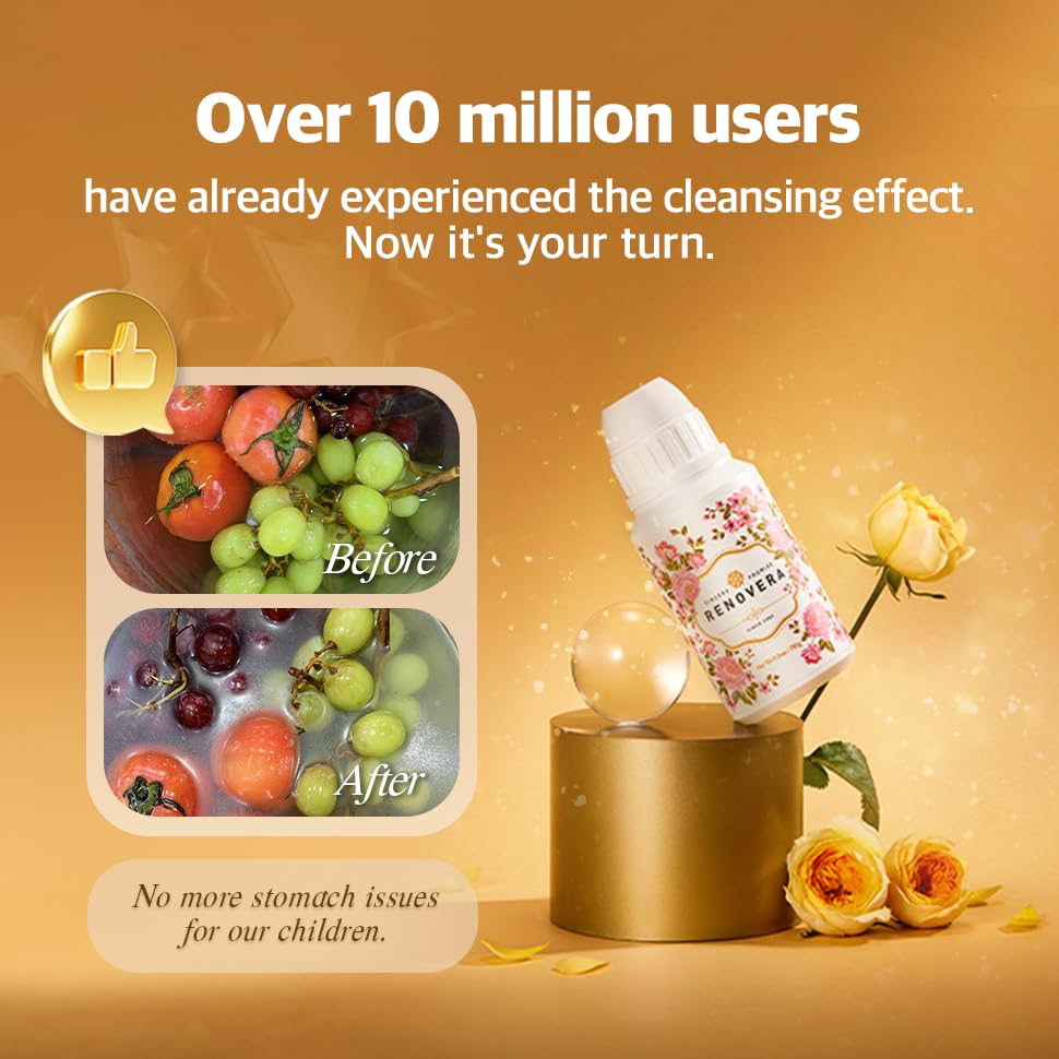 Renovera Cooking Wash (Christmas Rose) | Organic Fruit and Vegetable Wash, Newborn Essentials, Produce Cleaner