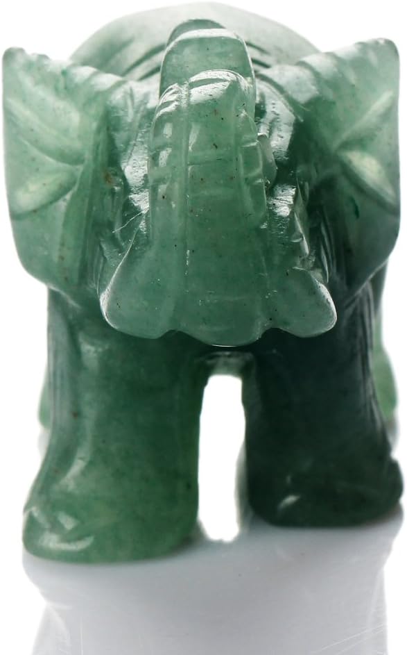Opal Opalite Elephant Statue - 1.5" Natural Stone Carved Figurine for Chakra Healing