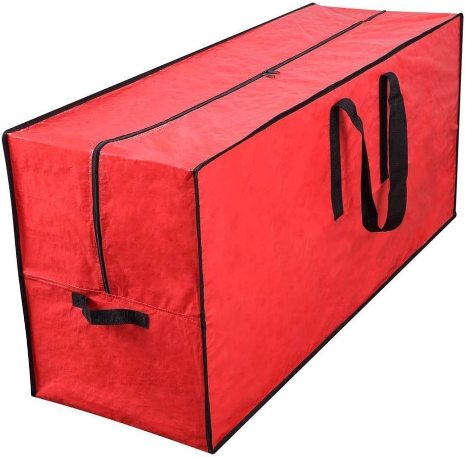 Primode Christmas Tree Storage Bag - Fits Up to 7.5 Ft Disassembled Trees | Protective Zippered Case (Red)