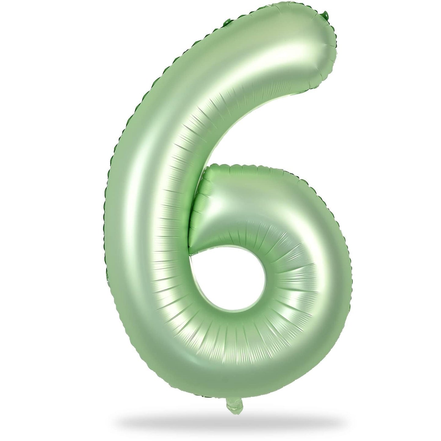 Sage Green Number 6 Balloons, 40 In Large Olive Green Number 6 Foil Helium Balloons for Girls Women, Self Inflating Number Balloons 0-9 for Men Boys 6th 16th Birthday Jungle Safari Party Decoration