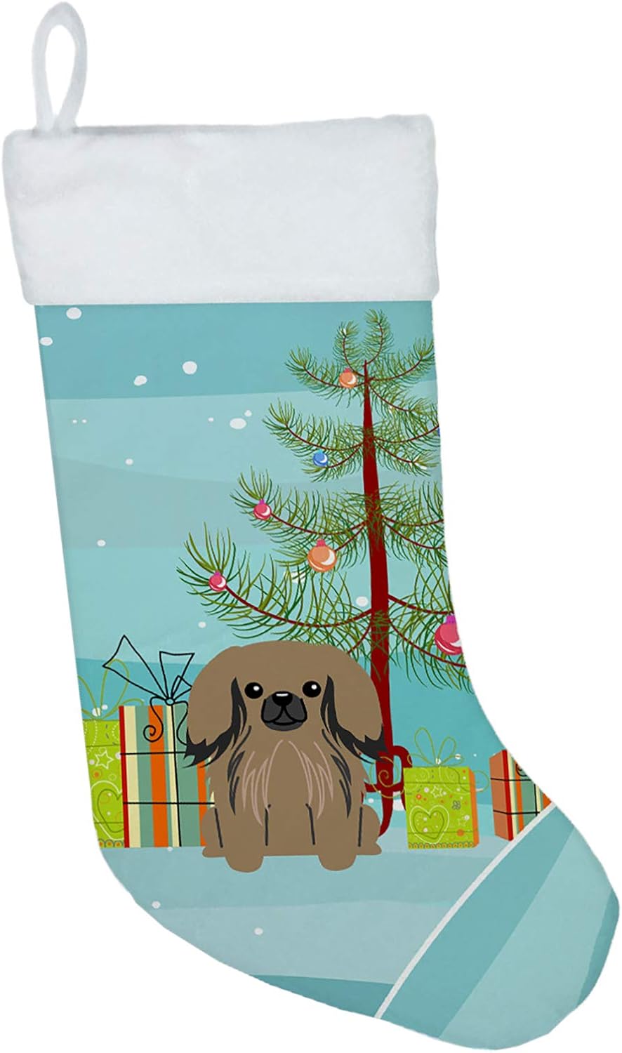 Merry Christmas Tree Dogue de Bordeaux Stocking - Festive Fireplace Decor for Holidays