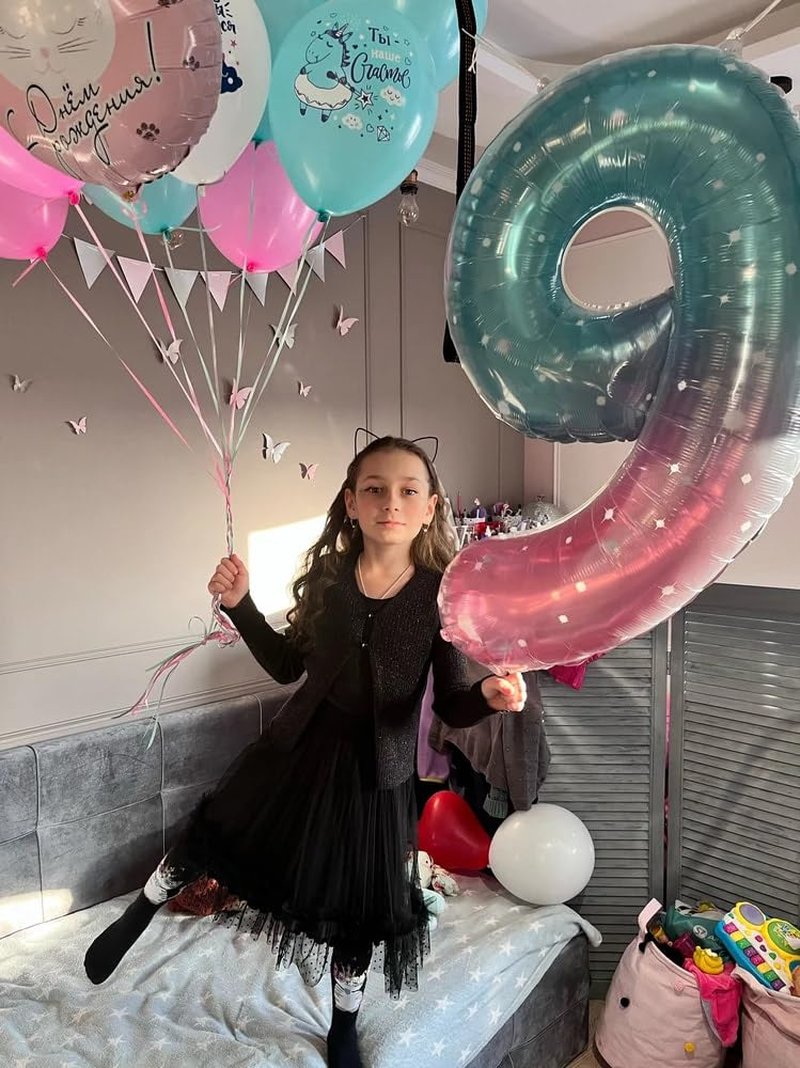 Starry Sky 7 Balloon, Number Balloons 40 Inch, 7th Birthday Decorations for Girls Kids, Party Decoration for Women, Number 7 Balloon
