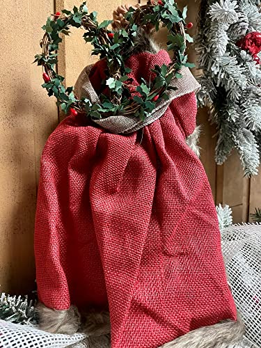 Santa's Workshop 16" Red Homespun Angel Christmas Tree Topper
