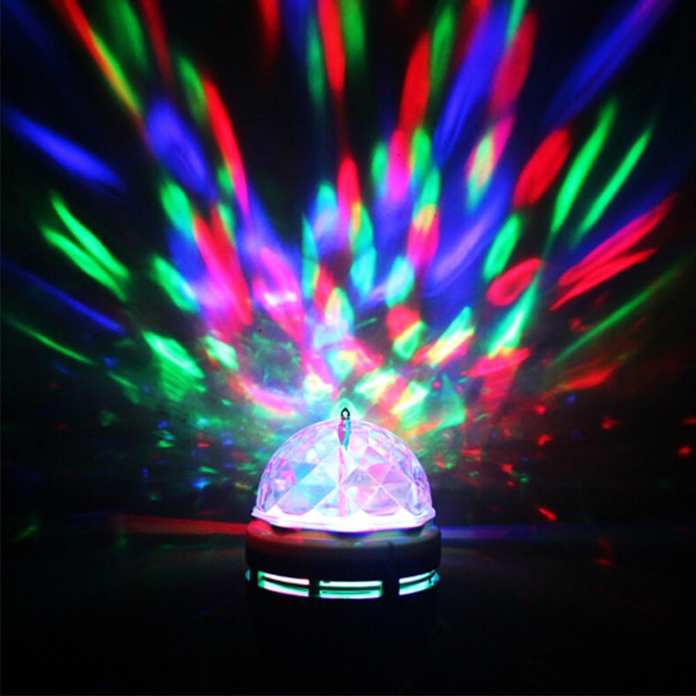 RGB Disco Ball Light E26 - Rotating LED Strobe Bulb for Parties, Karaoke & Events