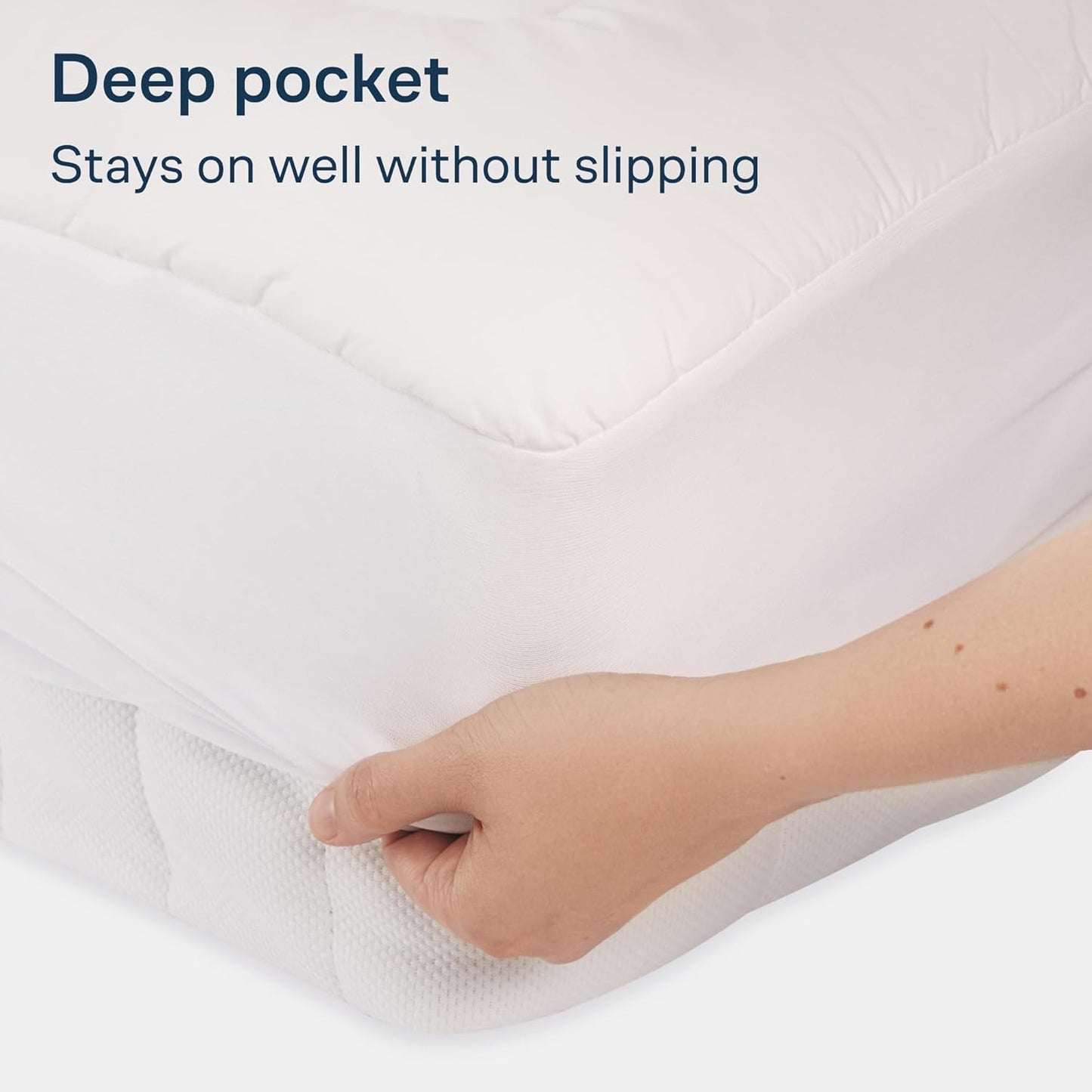Cloud-Like Twin Mattress Topper - 100% Cotton Top Mattress Pad for Back Pain Relief - Breathable & Naturally Cooling for Hot Sleepers