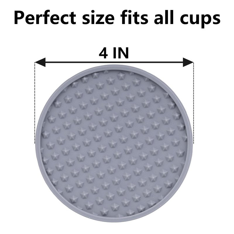 Ortarco 6 Pack Drink Coasters with Holder, Silicone Cup Mat for Hot or Cold Drinks, Non-Slip, Non-Stick