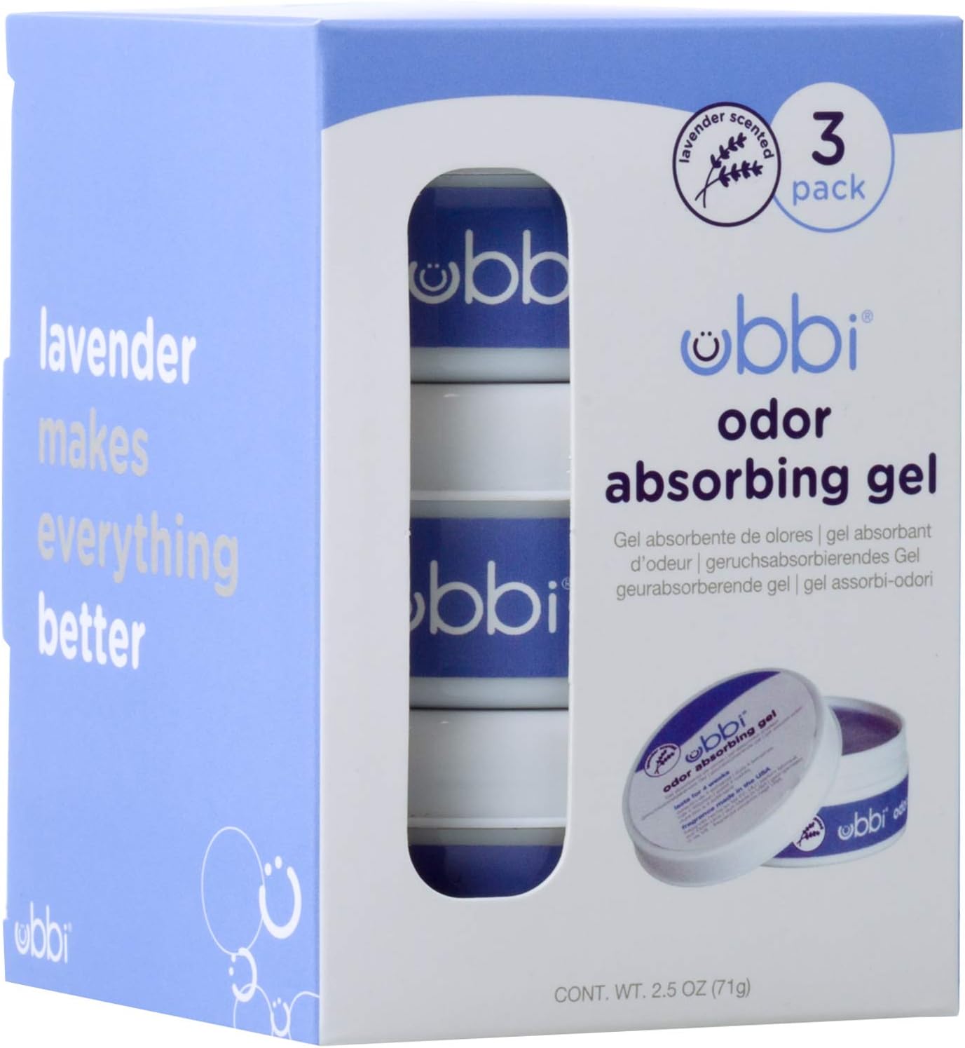 Ubbi Lavender Scented Diaper Pail Gel - 3 Count Value Pack for Effective Odor Control