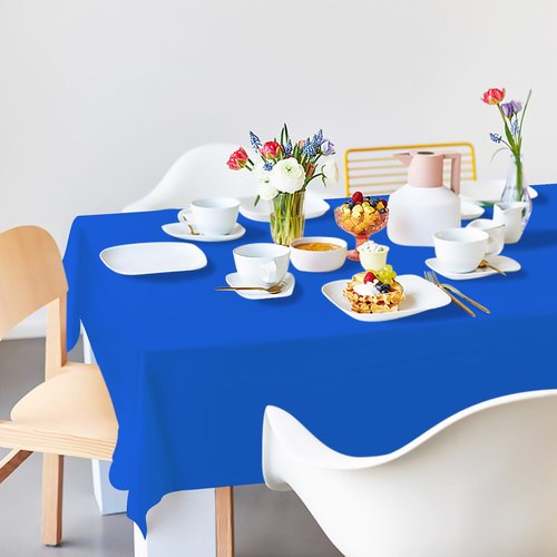 FALIZIFU 2 Pack Royal Blue Plastic Tablecloth Disposable Table Covers Blue Rectangle Tablecloth for Party Baby Shower Wedding Birthday Blue Table Cloth Disposable