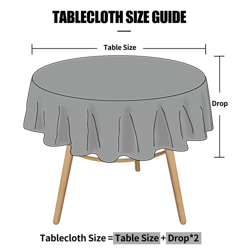 Smiry Round Table Cloth, Waterproof Heavy Duty Vinyl Tablecloths, Wipeable Washable Table Cover for Kitchen and Dining Room (Navy Blue, 60" Round)