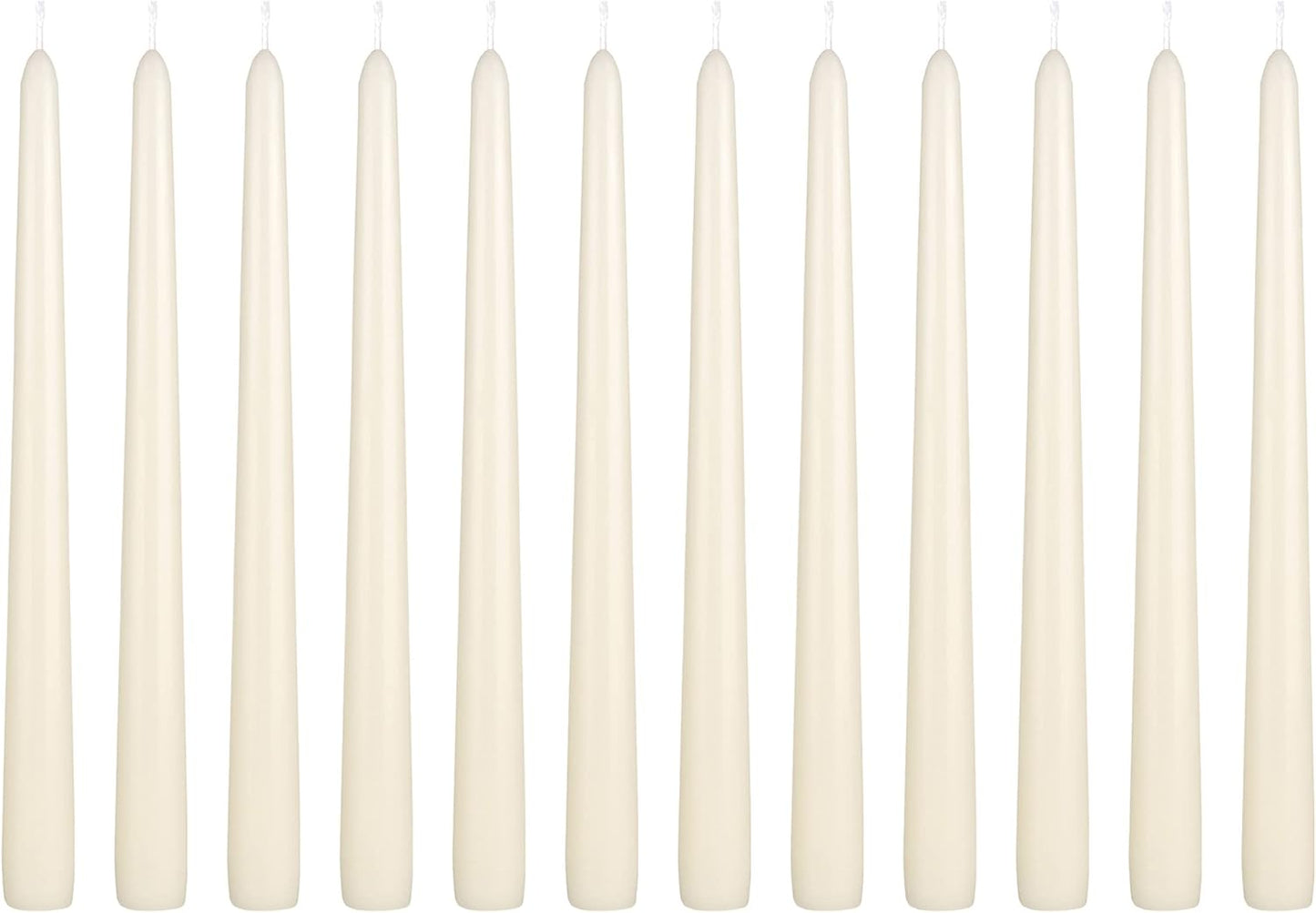 12-Pack Unscented Red Taper Candles - 10 Inch Hand Poured Wax for Home Décor & Weddings
