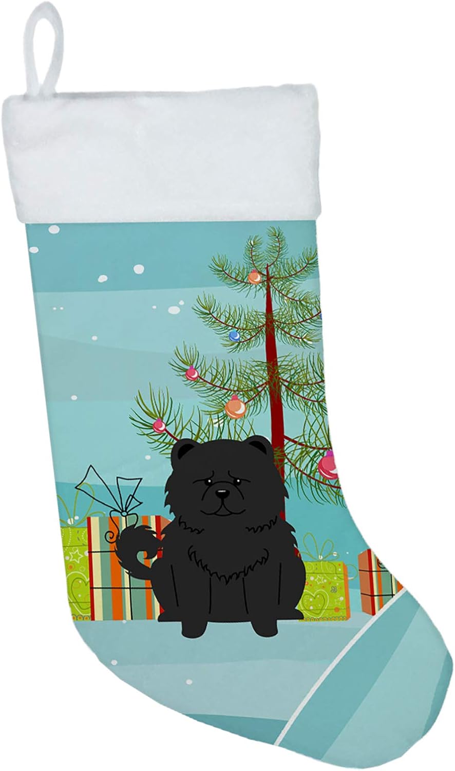 Merry Christmas Tree Dogue de Bordeaux Stocking - Festive Fireplace Decor for Holidays