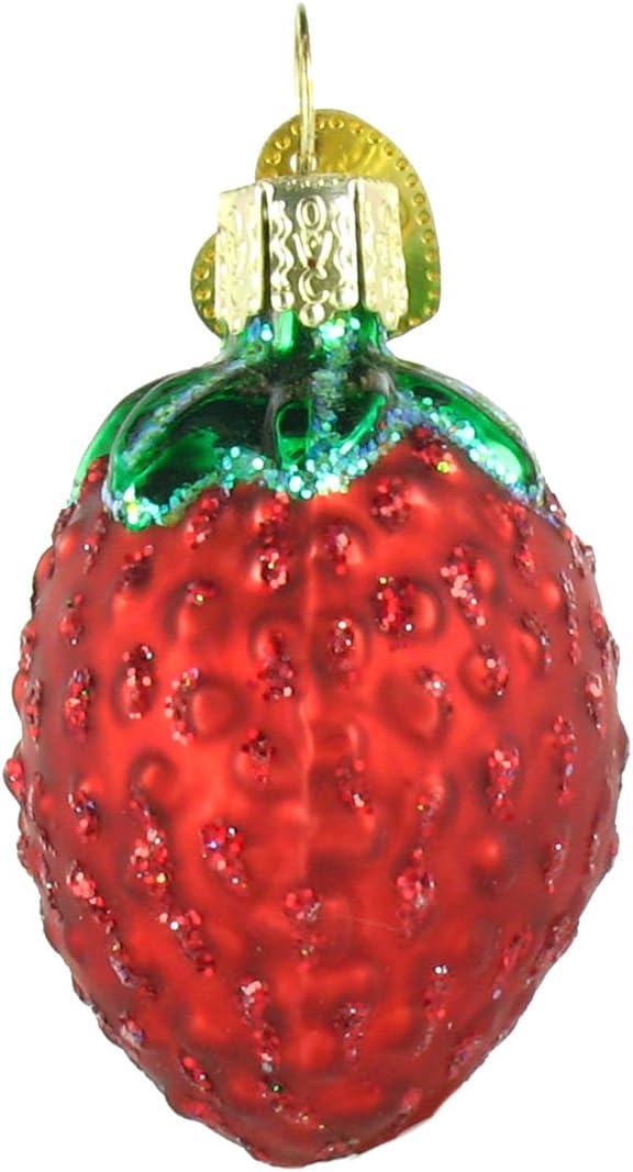 Chocolate Dipped Strawberry Glass Blown Christmas Ornaments - Old World Christmas (28116)