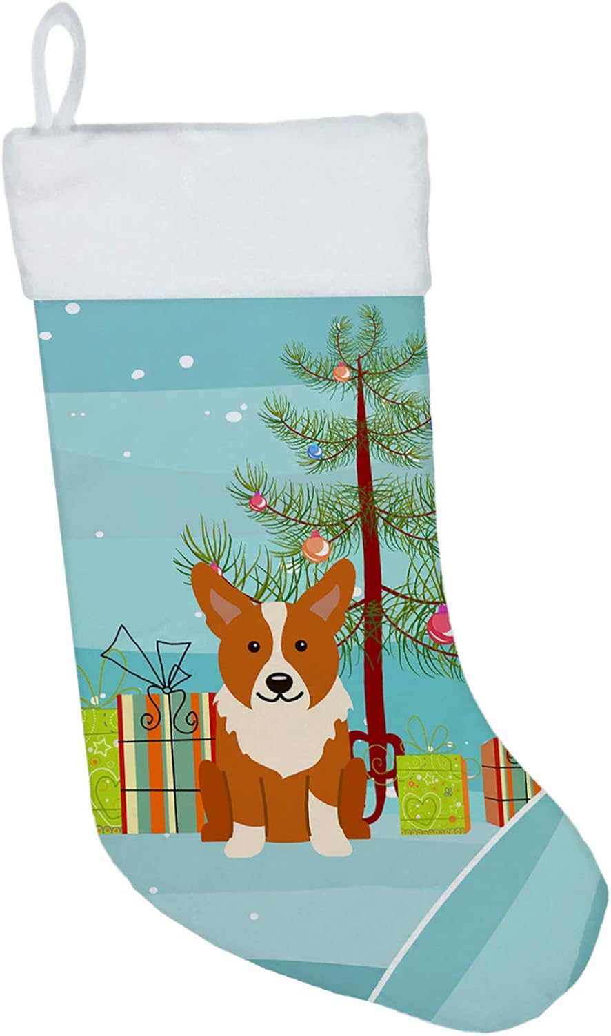 Merry Christmas Tree Dogue de Bordeaux Stocking - Festive Fireplace Decor for Holidays