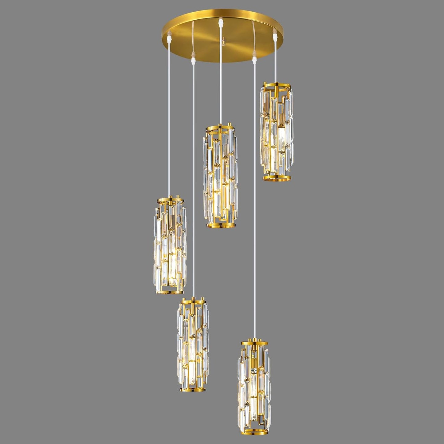 Pendant Lights Modern Pendant Lights Kitchen Island Gold Pendant Light Fixture Mini Crystal Chandelier Lighting for Kitchen Island Dinning Room Bedroom Sink (Gold 3-Light)
