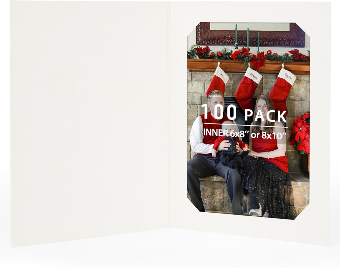 Pack of 25 Ivory Photo Folders - 6x8 & 8x10 Cardboard Frames for Graduation, Weddings & Events